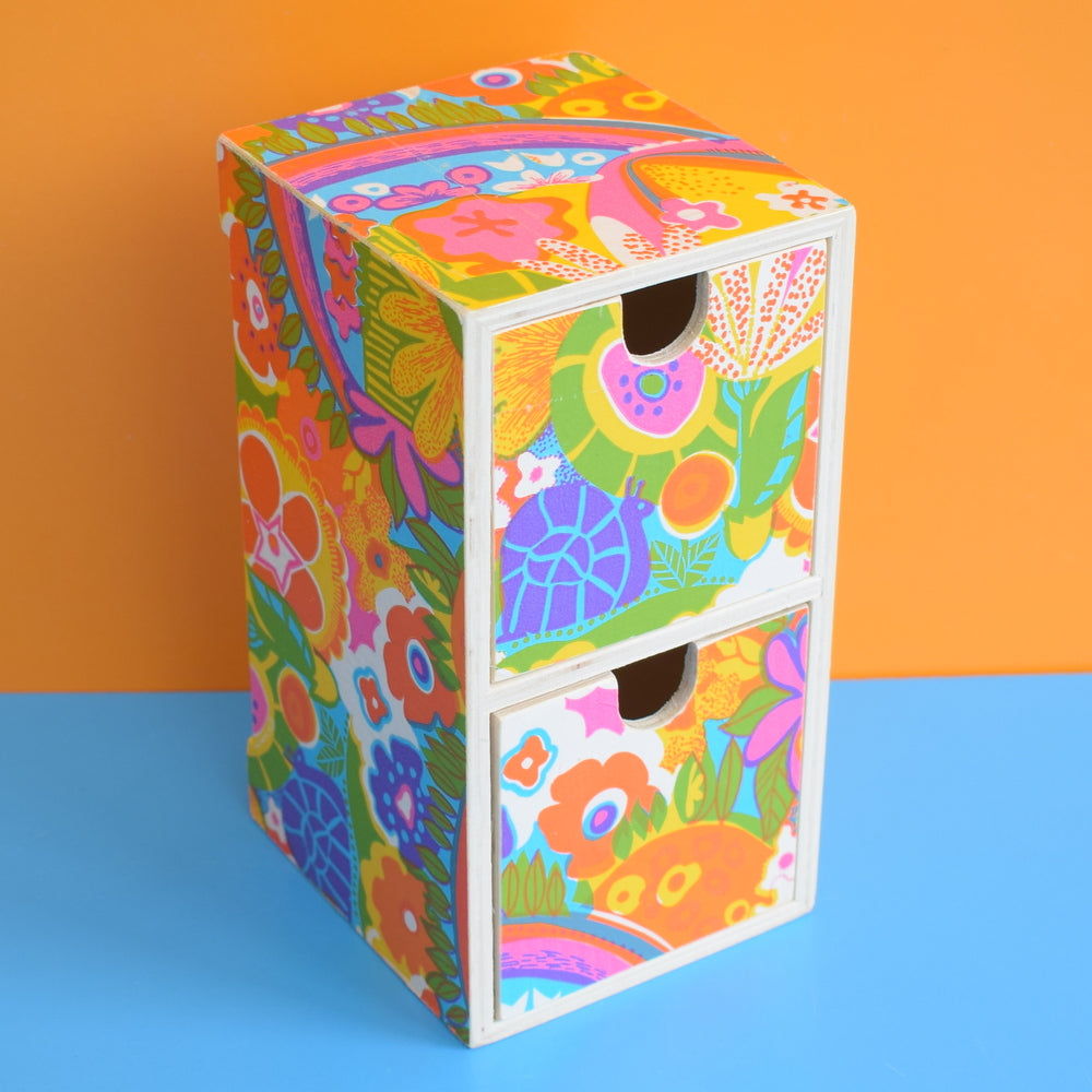 Mini Wooden Drawer Unit - American Vintage Paper - Psychedelic