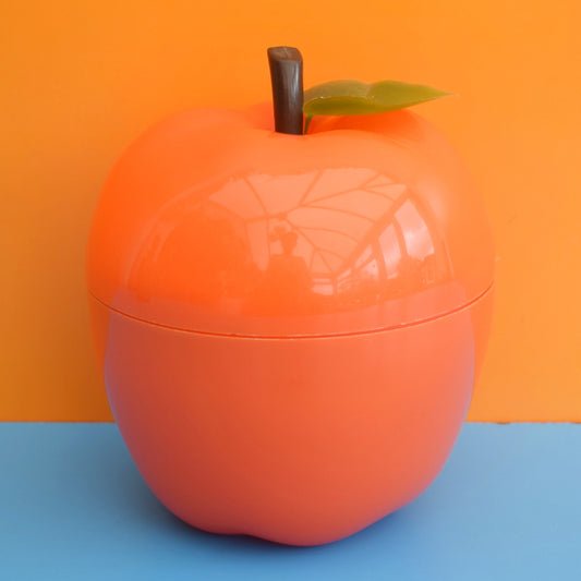 Vintage 1970s Plastic Apple Ice Bucket - Orange