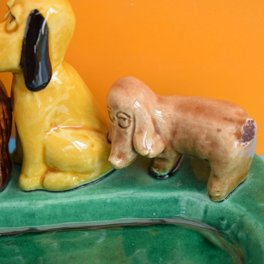 Vintage 1950s Comical Dog Soap / Pin Dish- Dogs