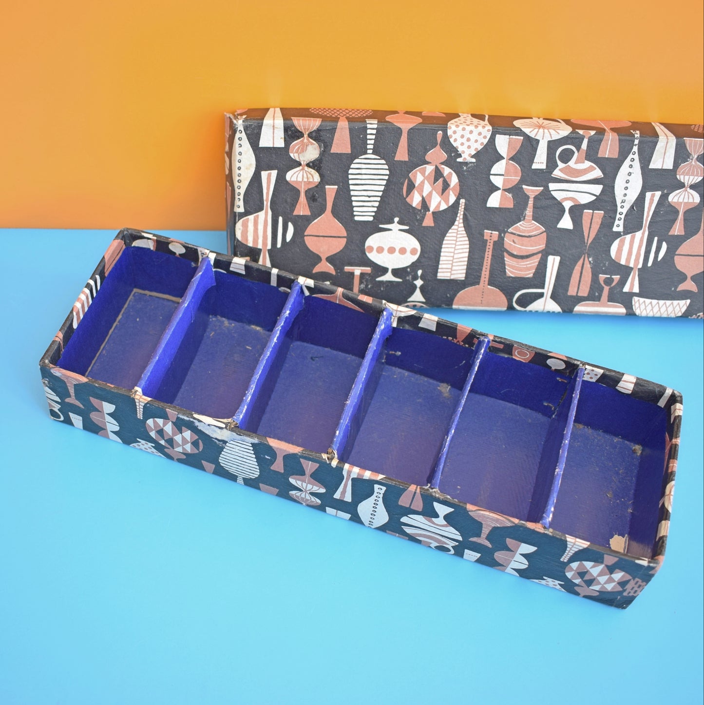 Vintage 1950s Cardboard Box - Jacqueline Groag Style