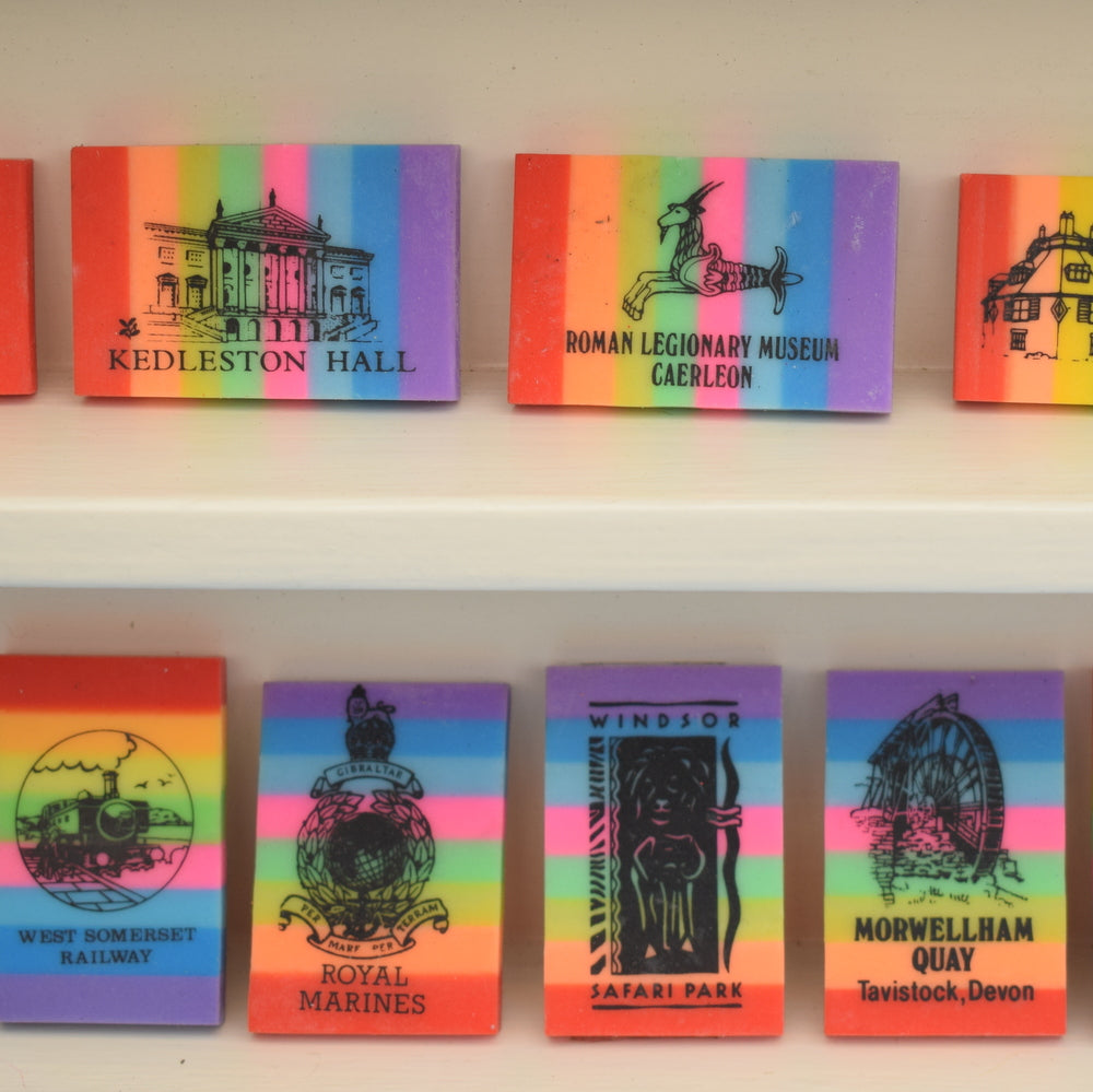 Vintage 1990s Rainbow Rubber Collection - Tourist Attractions