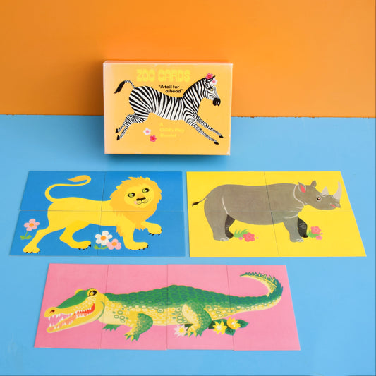 Vintage 1970s Zoo Card Game - Gorgeous Illustrations . by Vintage