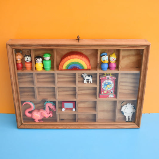 Vintage 1970s Glazed Display Unit - Miniature Collections by Pineapple Retro