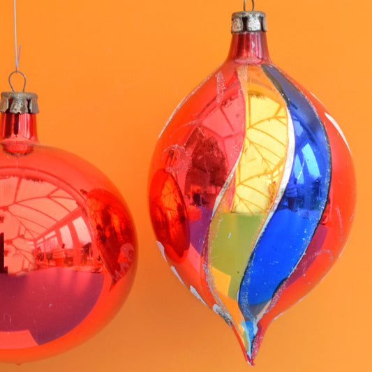 Vintage 1960s Glass Christmas Baubles / Decorations - Extra Large by Pineapple Retro