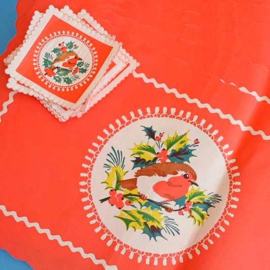 Vintage 1960s Kitsch Christmas Paper Placemats/ Coasters by Vintage