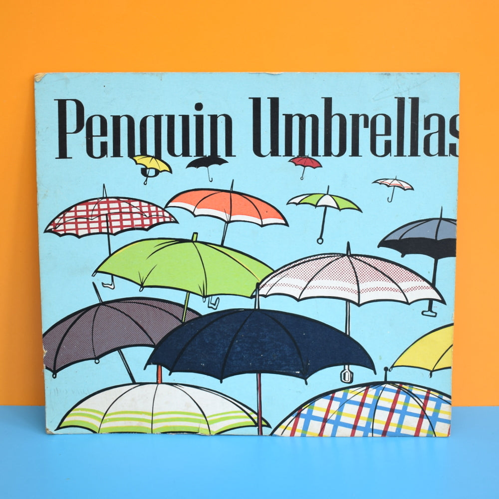 Vintage 1950s Cardboard Penguin Umbrella Advert