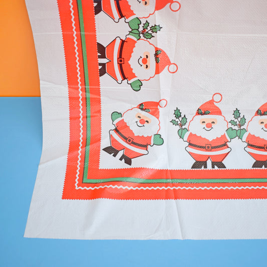 Vintage 1970s Kitsch Christmas Plastic Tablecloth by Vintage