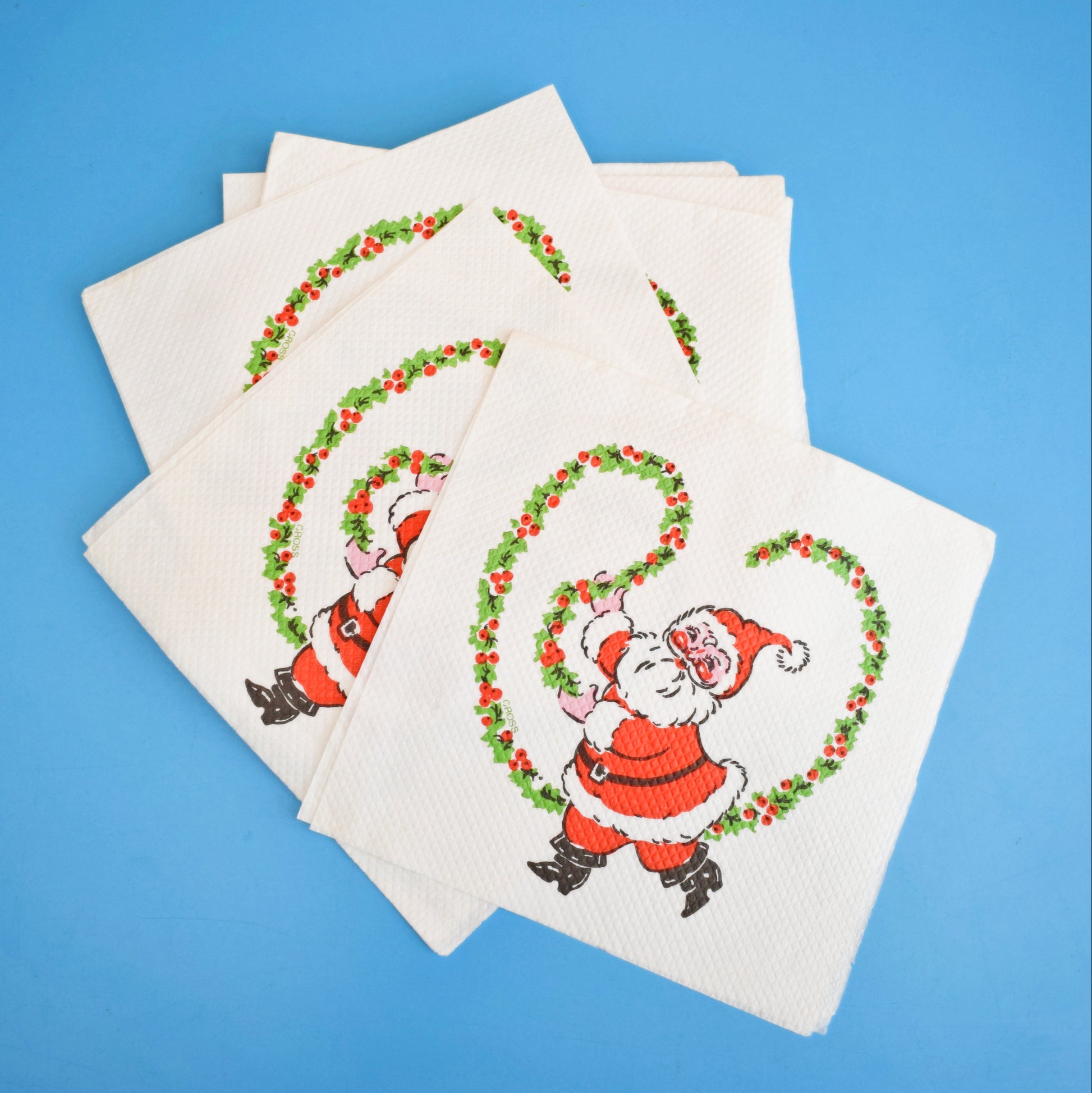 Vintage 1960s Kitsch Christmas Paper Napkins by Vintage