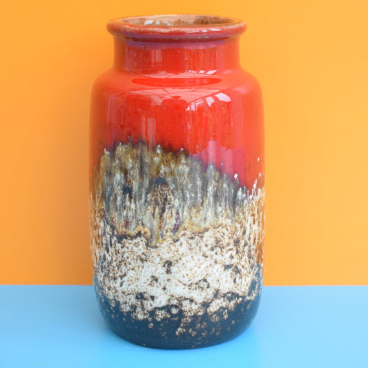 Vintage 1960s West German Small Ceramic Vase - Red