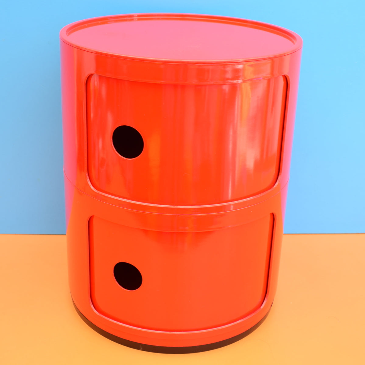 Retro Round Storage 3 or 2 - Drawer Unit - Anna Castelli Style - Bright Yellow or Red