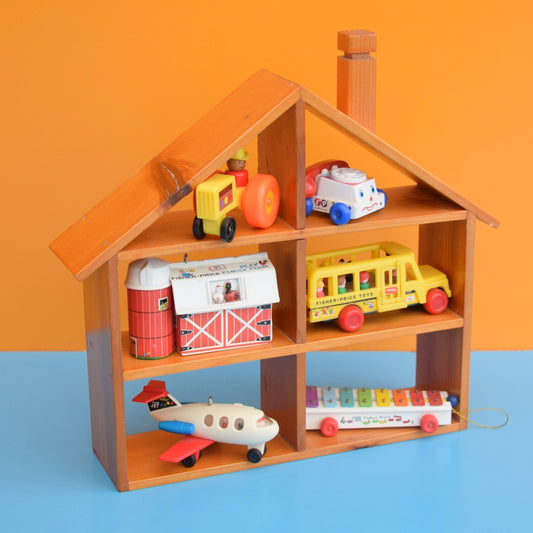 Vintage 1970s Wooden Display Shelf- House by Vintage