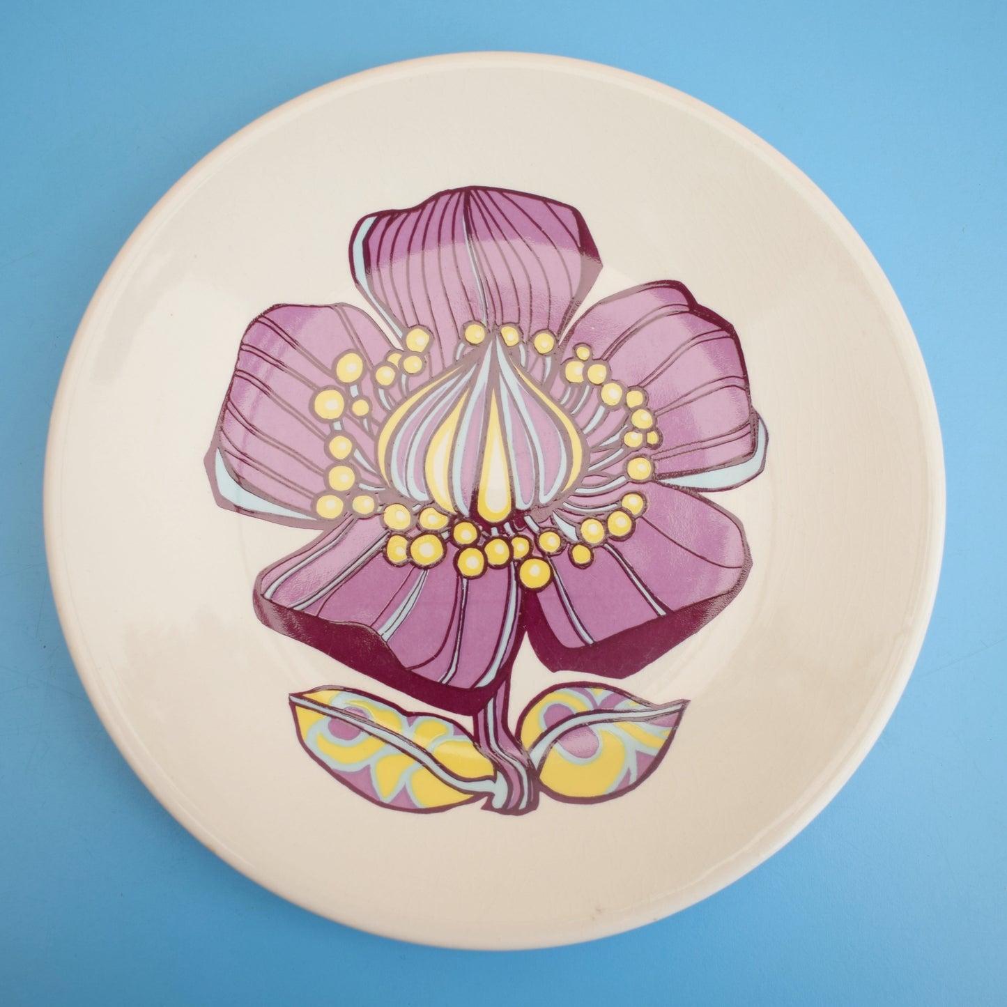 Vintage 1970s Flower Power Plates - Washington Pottery