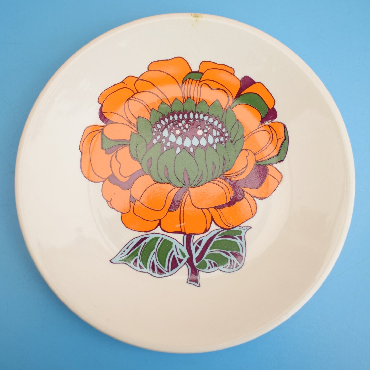 Vintage 1970s Flower Power Plates - Washington Pottery