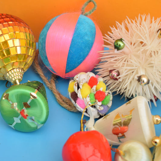 Vintage 1970s Mixed Christmas Decorations - Kitsch