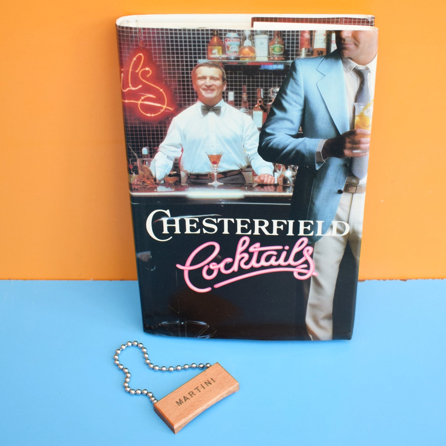 Vintage 1980s Cocktail Book & Sign by Pineapple Retro