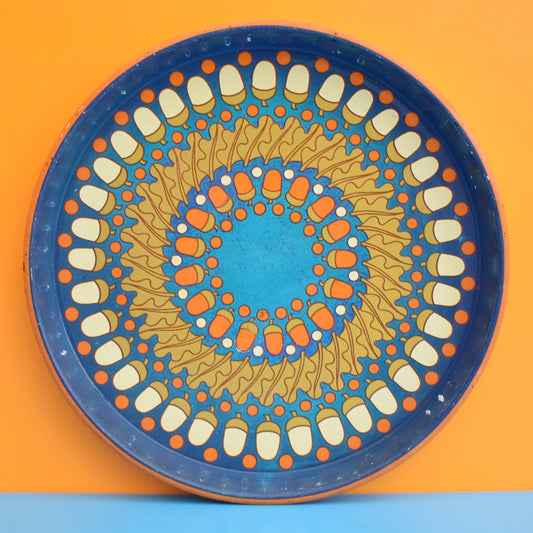 Vintage 1970s Round Tray - Acorn Design - Pat Albeck by Vintage