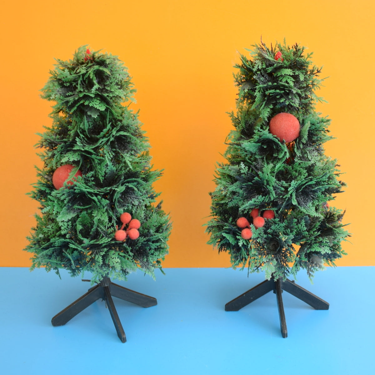 Vintage 1970s Small Plastic Christmas Trees
