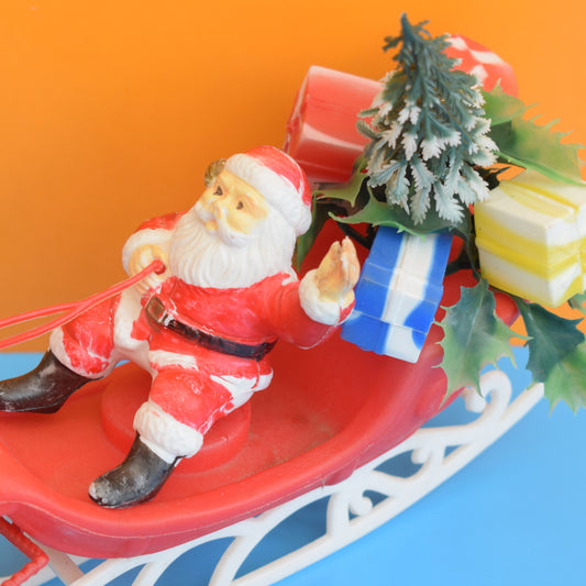 Vintage 1970s Plastic Santa / Father Christmas In Sleigh