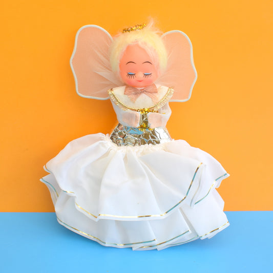 Vintage 1970s Pretty Christmas Fairy Tree Topper - Gold