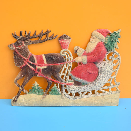 Vintage 1950s Card Santa / Father Christmas In Sleigh