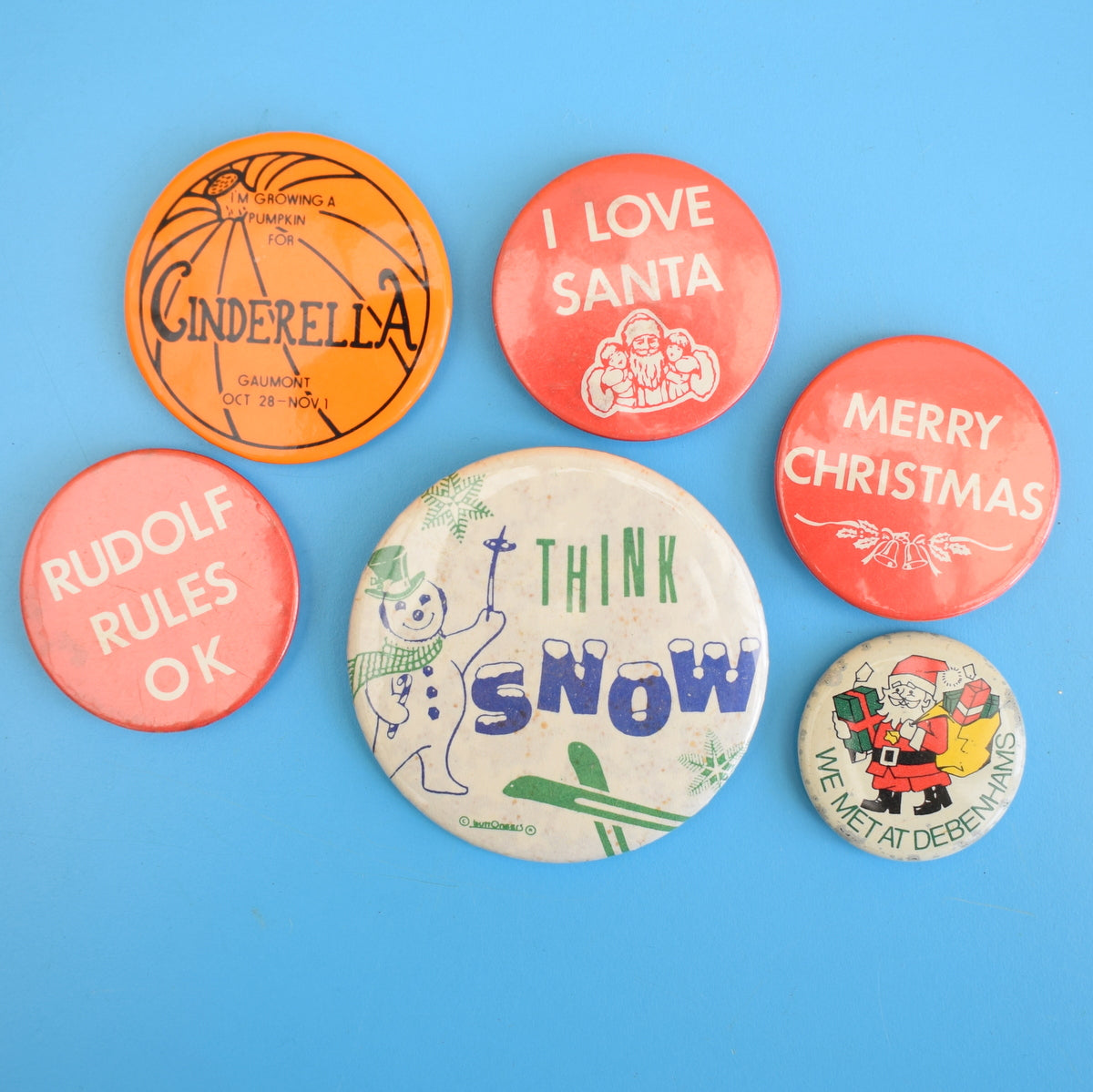 Vintage 1990s Christmas Badges - Choose From a Selection