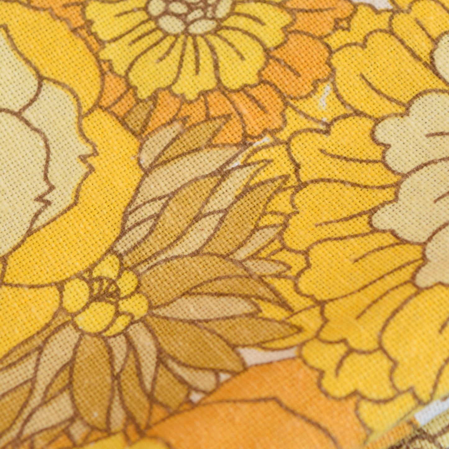 Vintage 1960s Marks & Spencer Curtains - Flower Power,  Yellow