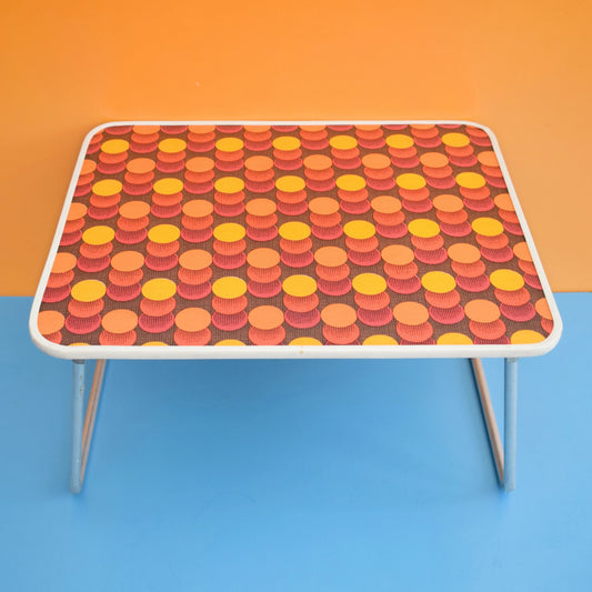 Vintage 1960s Folding Low Table - Geometric- Orange / Brown by Vintage