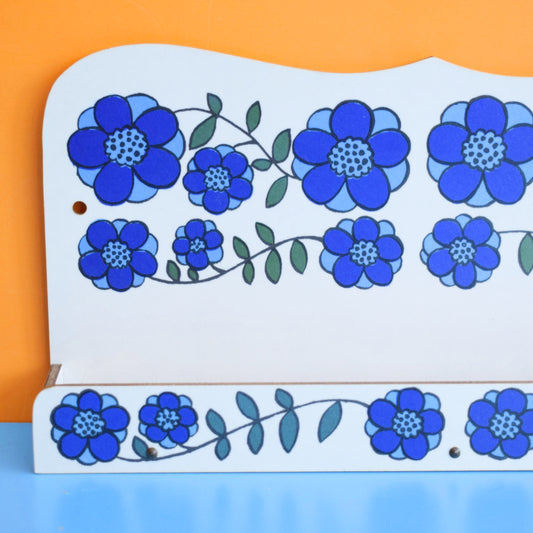 Vintage 1960s Taunton Vale Shelf - Flower Design - Blue