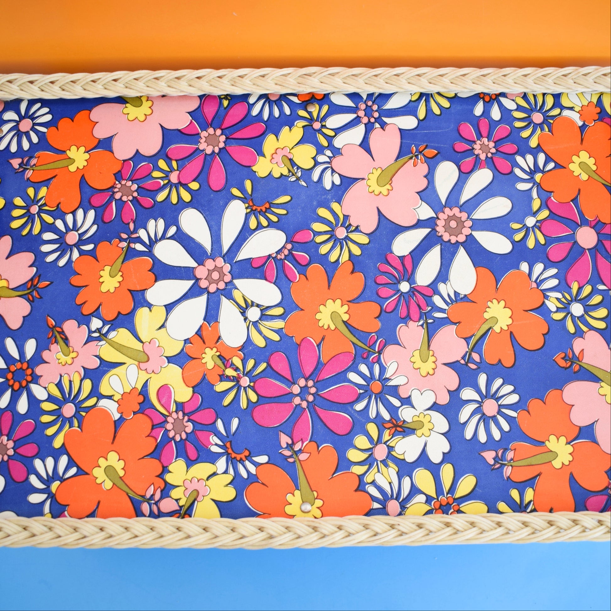 Vintage 1960s Folding Garden Table - Flower Power - Purple by Vintage
