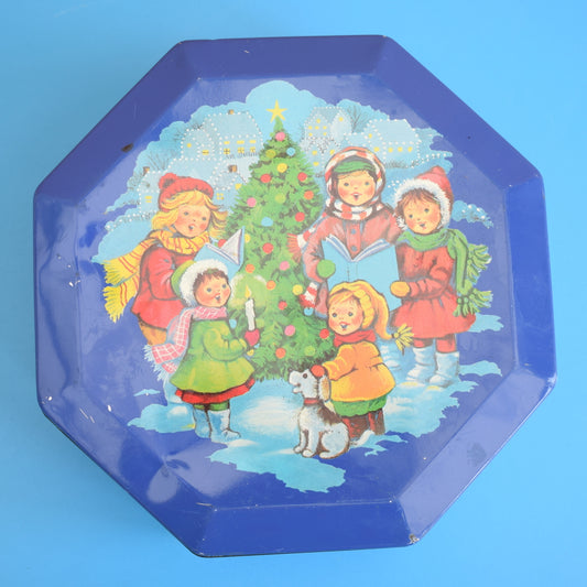 Vintage 1970s Christmas Tin - Carol Singers