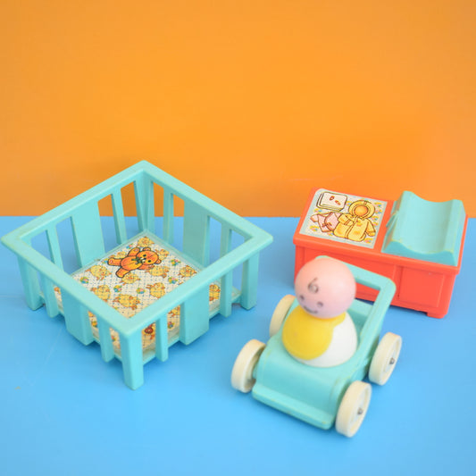 Vintage 1960s Fisher Price Nursery Set
