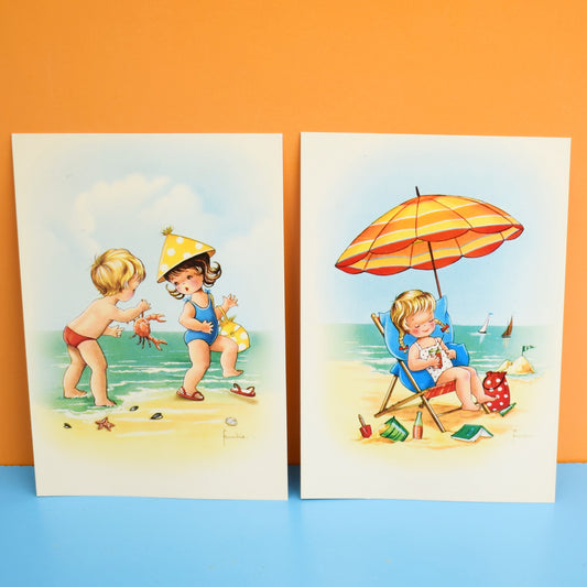 Vintage 1970s Frankie (Mabel Lucie Attwell Style) Postcards by Vintage