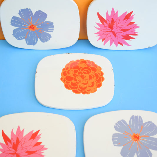 Vintage 1970s Worcester Coasters -Flower Power