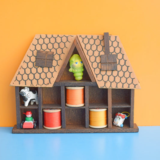 Vintage 1970s Wooden Display Shelf- House . by Vintage