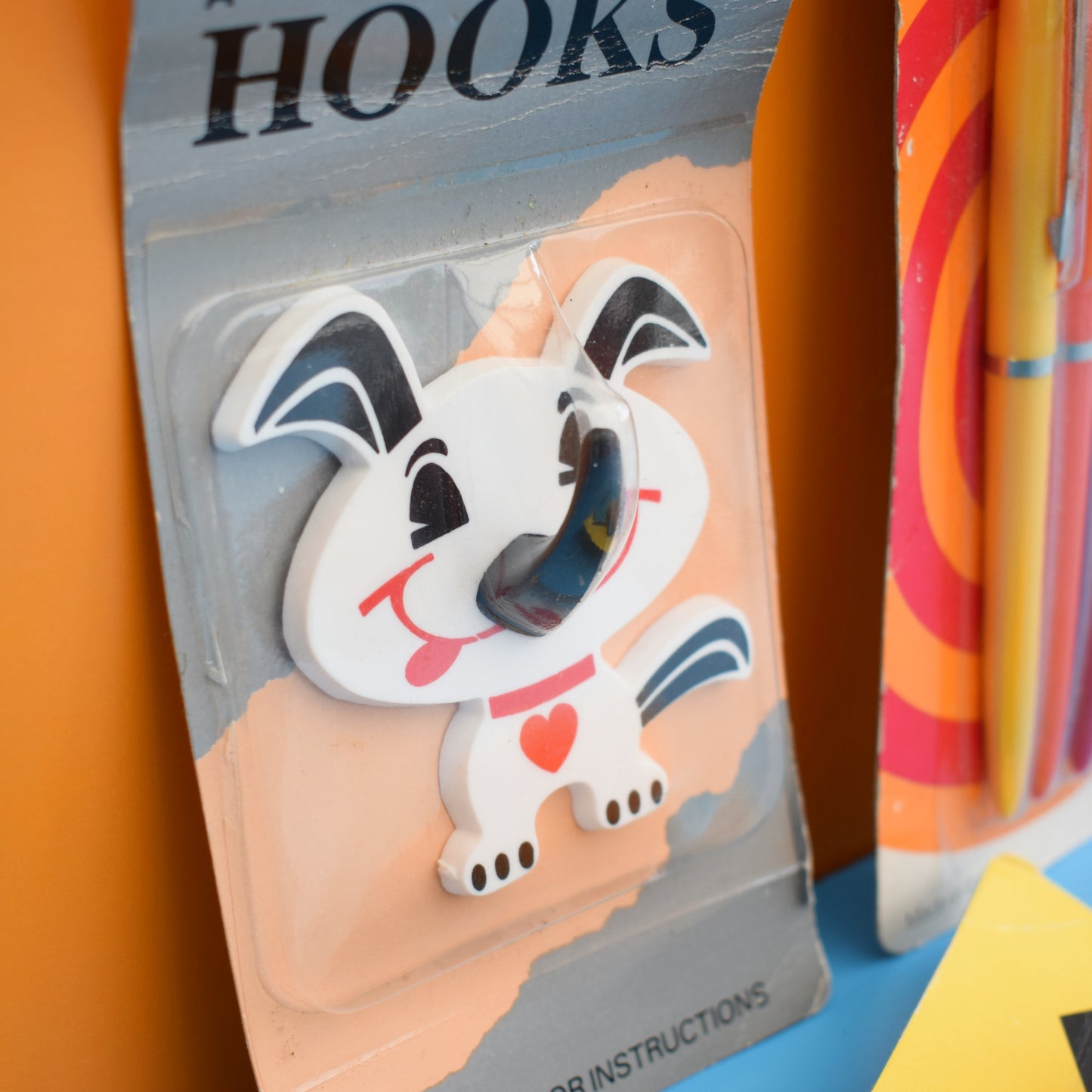 Vintage 1980s Plastic stationary / Hook - NOS