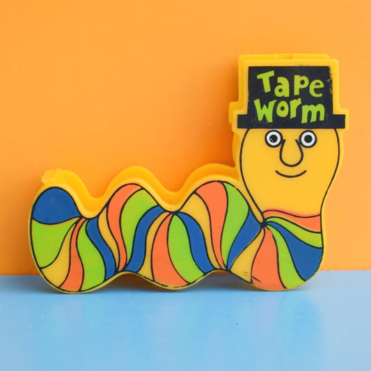Vintage 1970s Plastic Tape Worm Tape Dispenser by Pineapple Retro