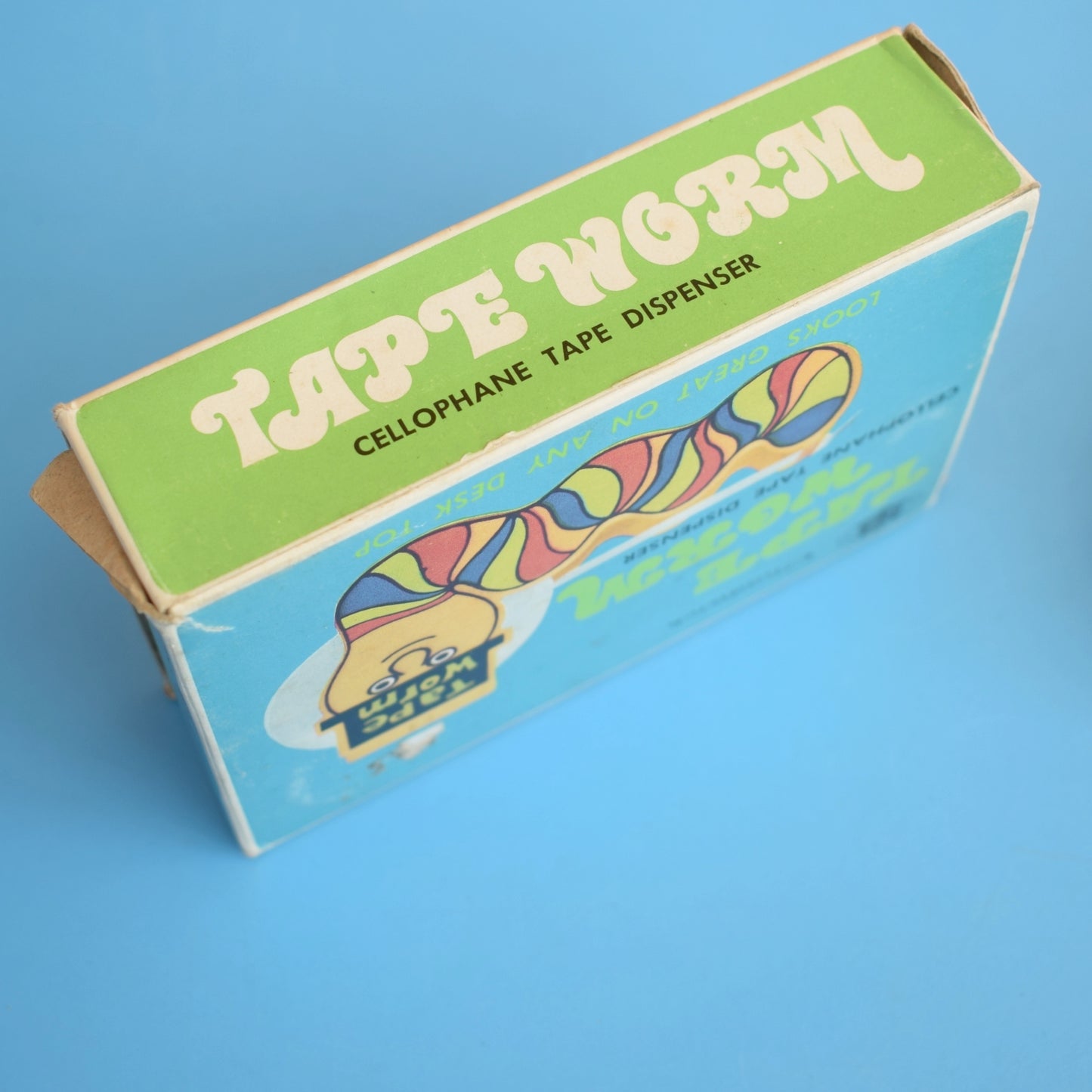 Vintage 1970s Plastic Tape Worm Tape Dispenser