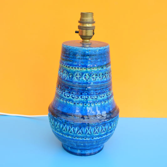 Vintage 1960s Bitossi Italian Ceramic Lamp Base - Blue & Turquoise