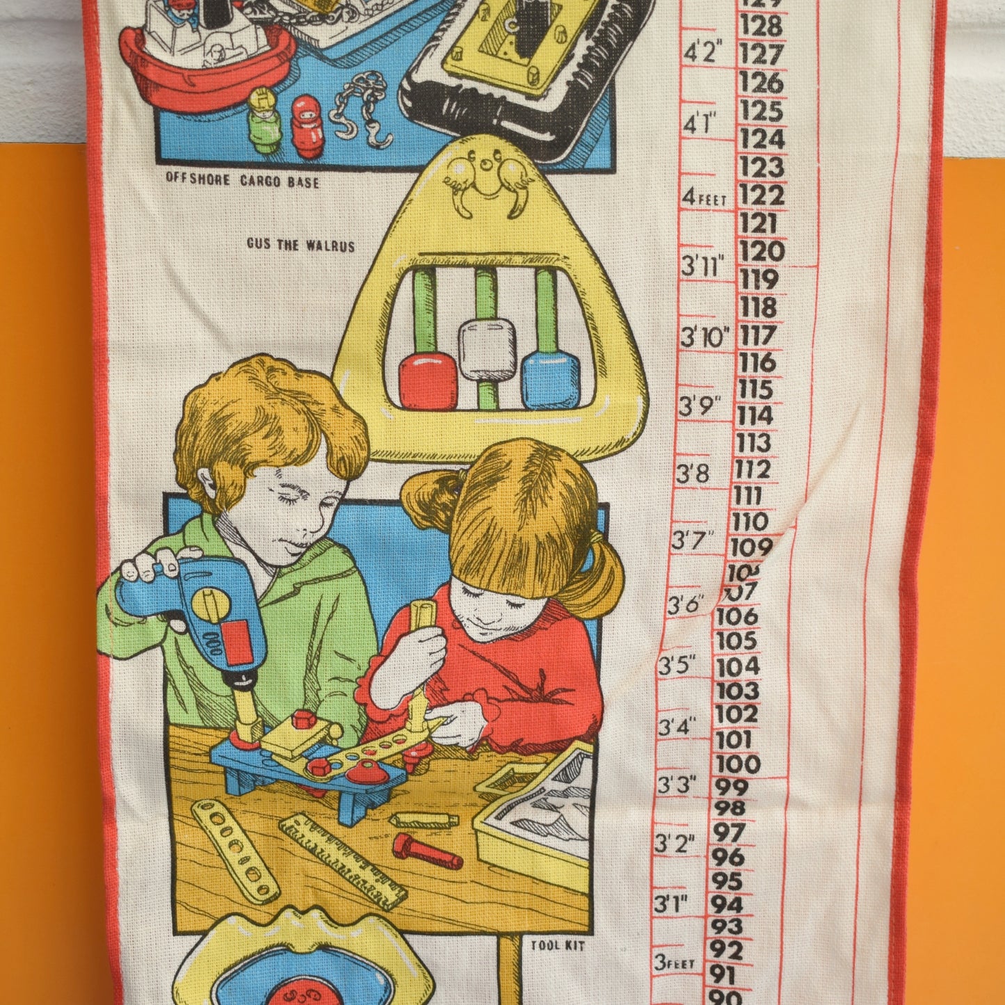 Vintage 2009 Fabric Height Chart - Fisher Price