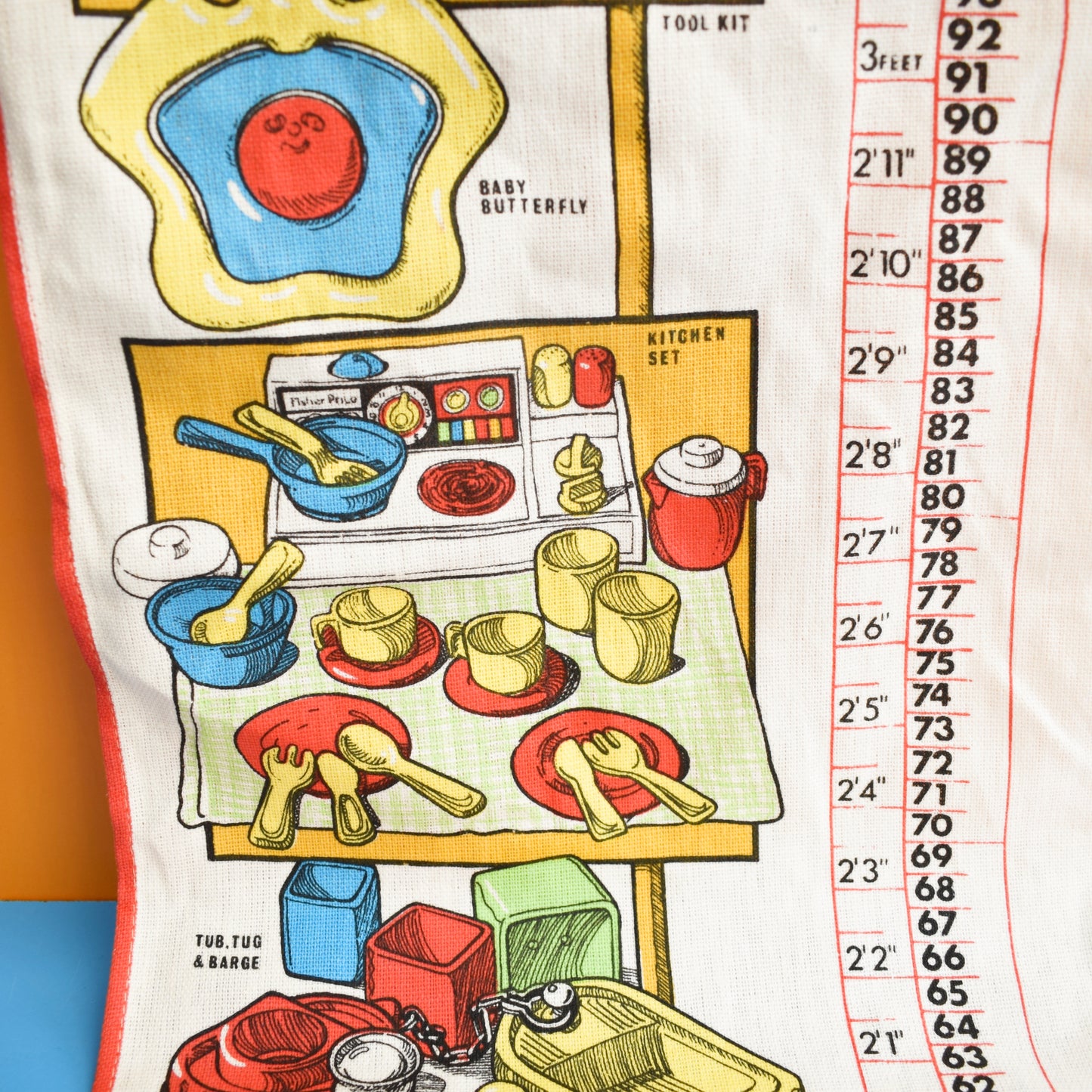 Vintage 2009 Fabric Height Chart - Fisher Price