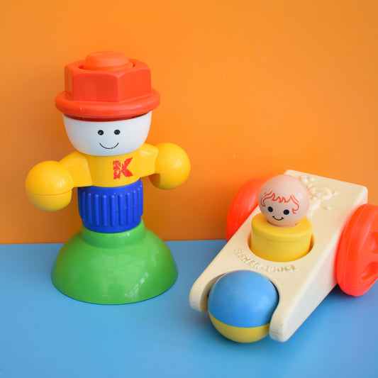Vintage 1980s Fisher Price Car & Kiddicraft Mr Twist by Pineapple Retro