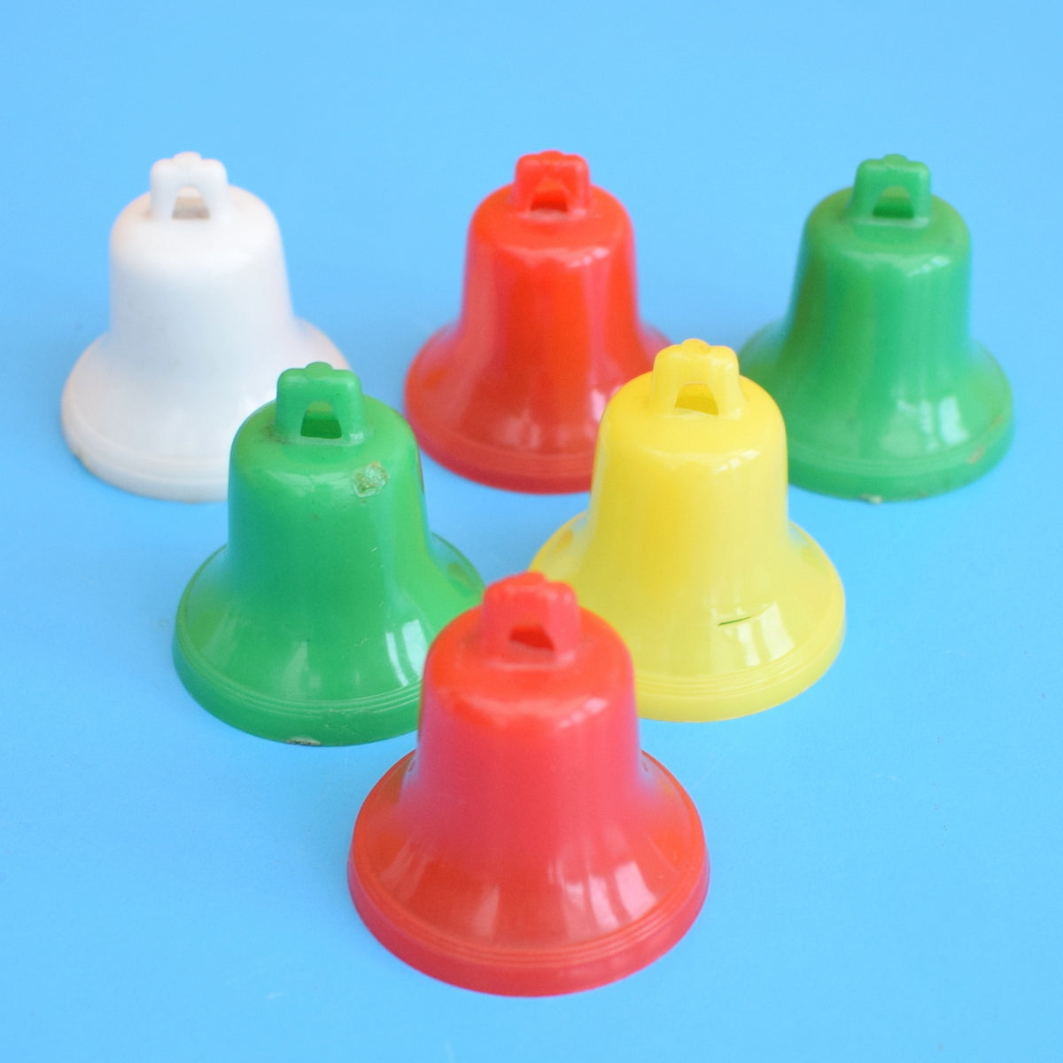 Vintage 1970s Small Plastic Bells- Christmas Decorations