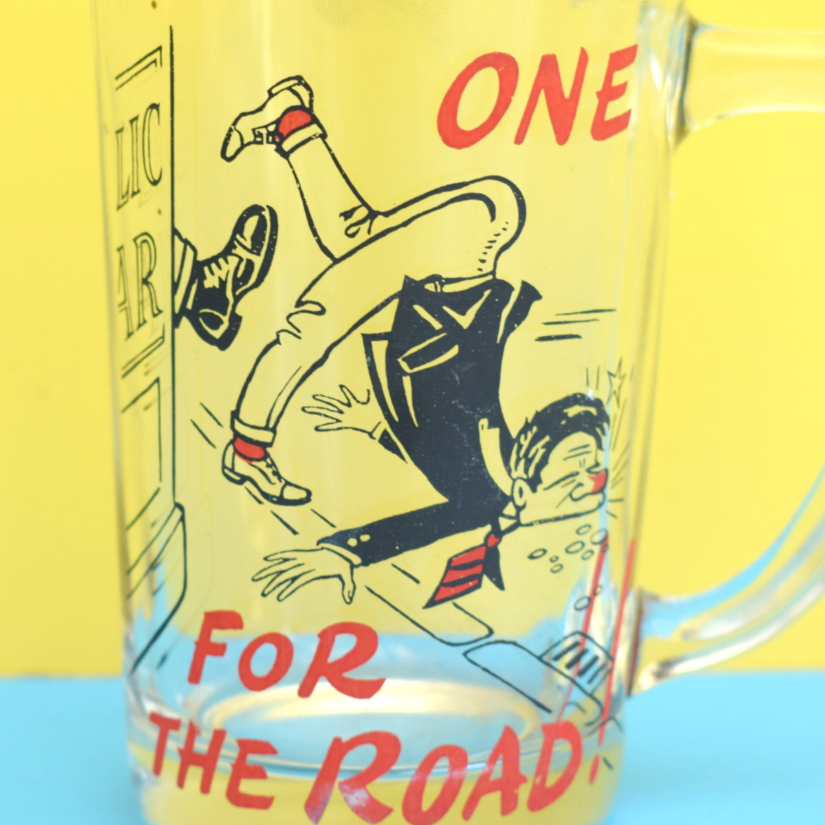 Vintage 1960s Half Pint Glass - One For The Road & Other Bar Bits