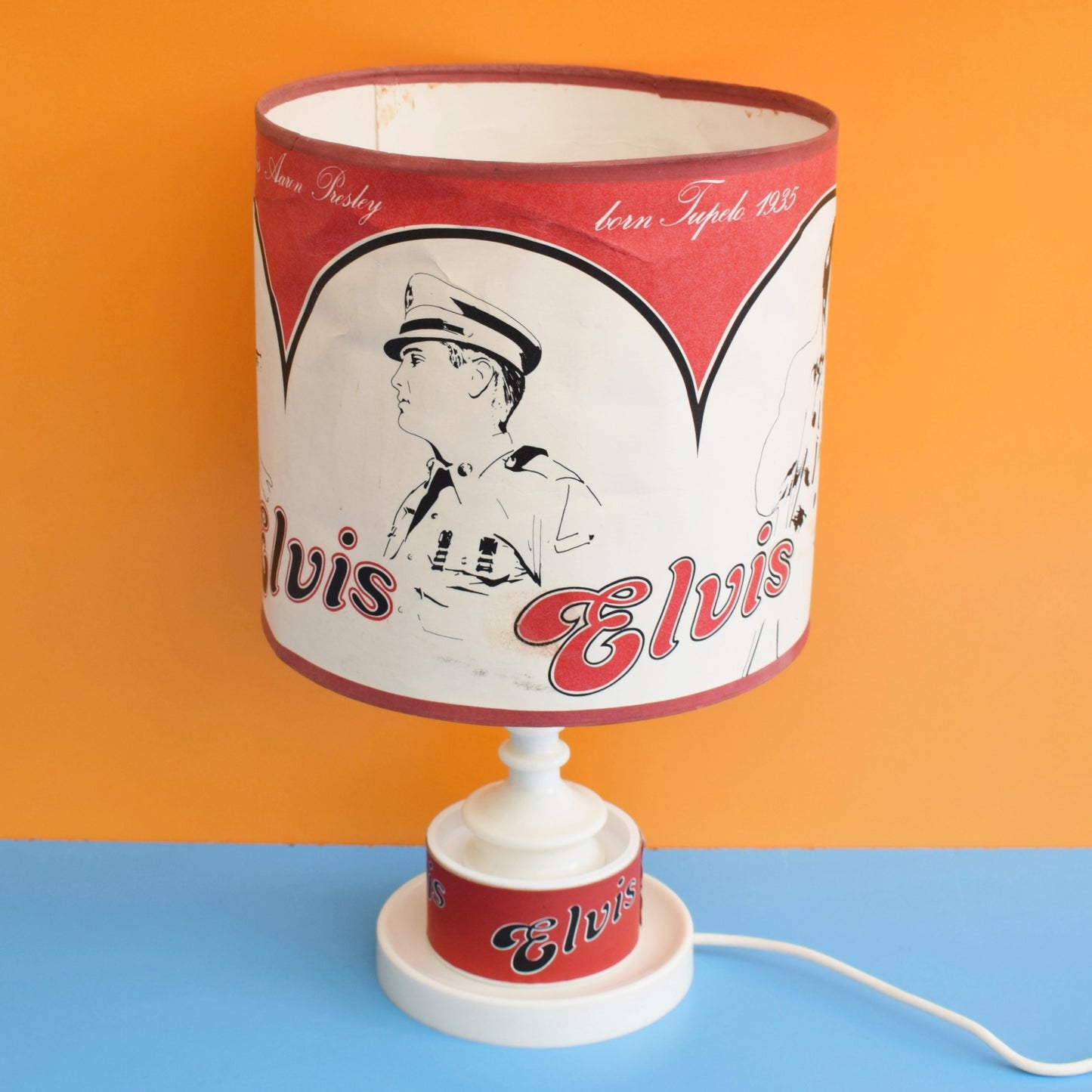 Vintage 1970s Elvis Table Lamp / Shade