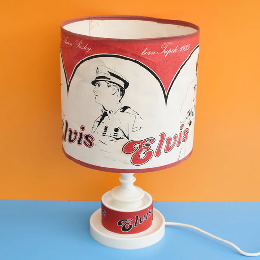 Vintage 1970s Elvis Table Lamp / Shade by Vintage