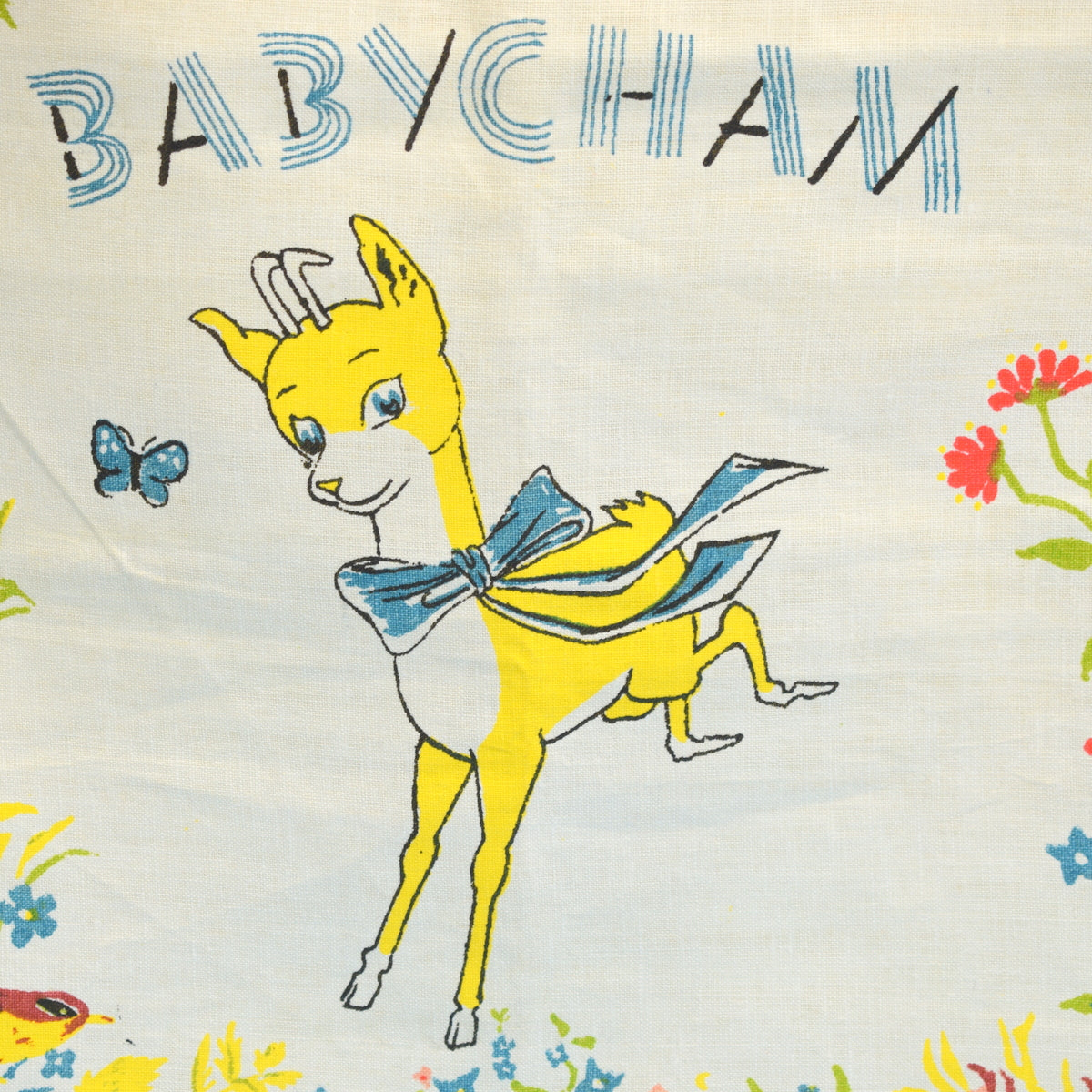 Vintage 1950s Cotton Tea Towel - Babycham / Cherapear