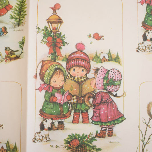 Vintage 1970s Christmas Gift Wrap Paper - Kitsch Kids