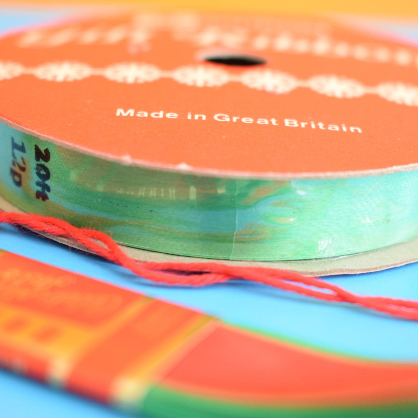 Vintage 1970s Tag / Ribbon - Christmas Parcel Wrapping