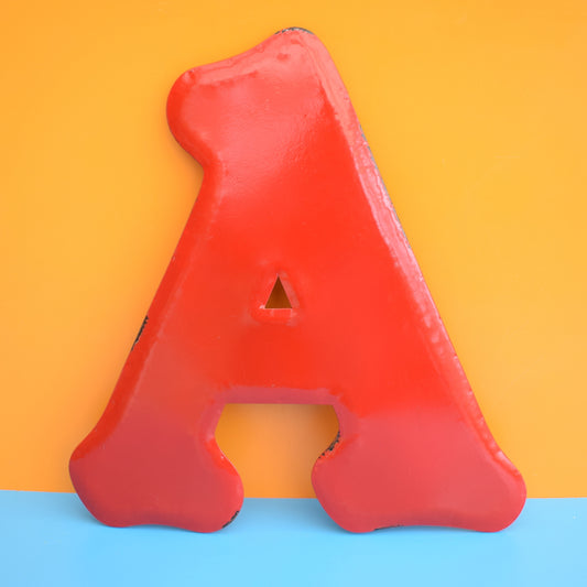 Vintage Letters A or T - Large Metal - Red