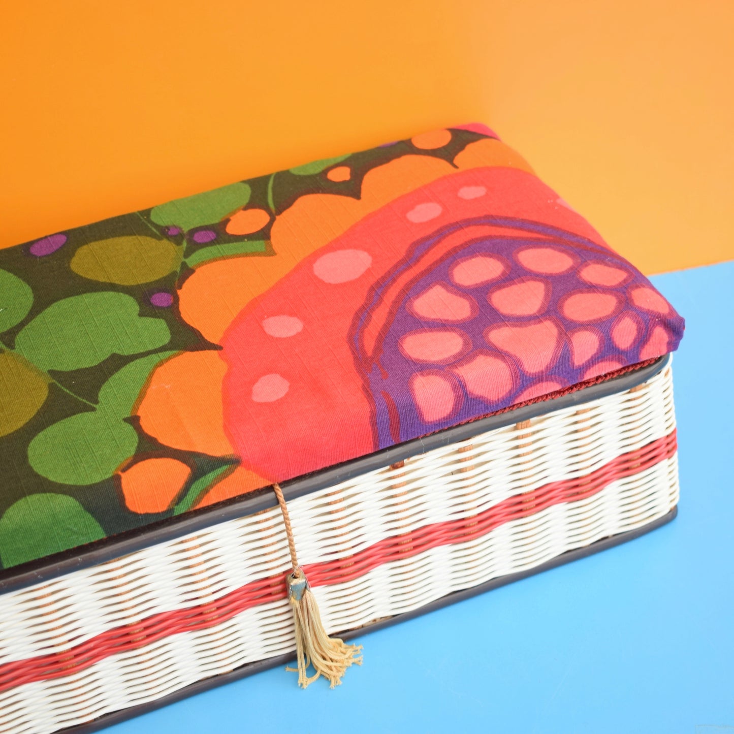 Vintage 1960s Sewing / Hobby Box - Swedish Fabric